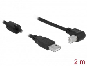 Delock USB-A -> USB-B (derékszögű) kábel 2m fekete (83528)