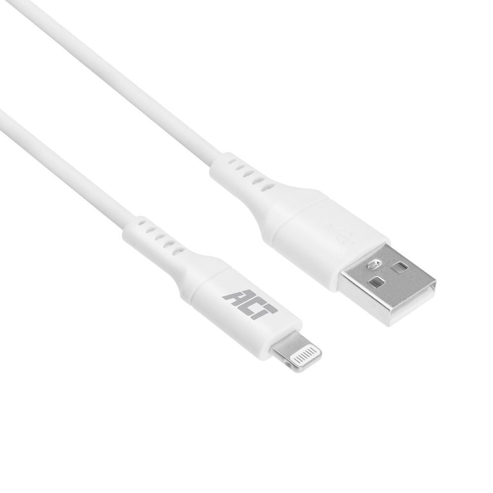 ACT USB-A - Lightning adat- és töltőkábel 1m fehér (AC3011)