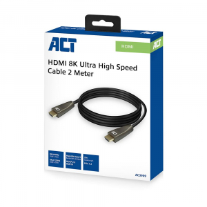 ACT HDMI 2.1, 8K Ultra High Speed kábel 2m fekete (AC3909)