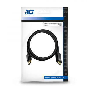 ACT DisplayPort - HDMI adapter kábel 1,8m fekete (AC7550)