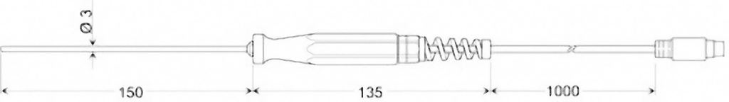 Greisinger GES 401 1/3 DIN beszúró érzékelő -50 - 400 °C, érzékelő típus Pt100 (605766)