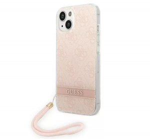Guess 4G Print Strap Apple iPhone 14 Plus hátlap tok pink (GUOHCP14MH4STP)