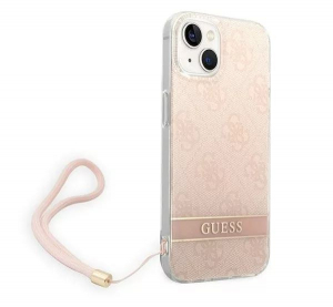 Guess 4G Print Strap Apple iPhone 14 Plus hátlap tok pink (GUOHCP14MH4STP)