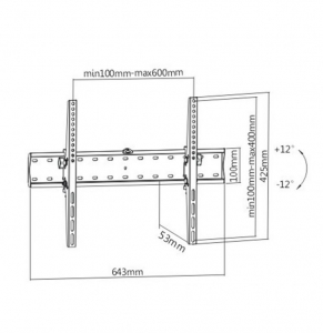 Gembird WM-70T-02 dönthető TV fali konzol 37''-70'' 40kg
