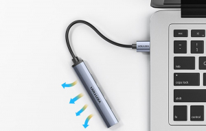 Vention Mini Hub USB-A - 3xUSB-A 0,15m szürke (CKOHB)