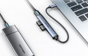 Vention Mini Hub USB-A - 3xUSB-A 0,15m szürke (CKOHB)