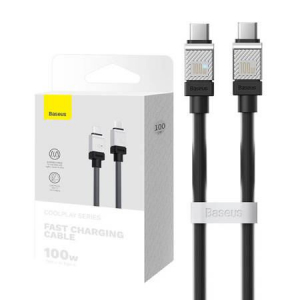 Baseus CoolPlay USB-C - USB-C kábel 100W 1m fekete (CAKW000201)