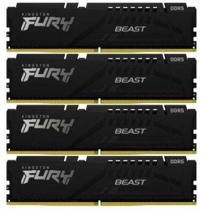 64GB 5600MHz DDR5 RAM Kingston Fury Beast Black CL40 (4x16GB) (KF556C40BBK4-64)