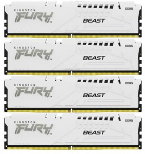 64GB 6000MHz DDR5 RAM Kingston Fury Beast  White CL40 (4x16GB) (KF560C40BWK4-64)