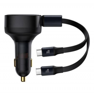 Baseus Enjoyment autós töltő 33W + USB-C kábel fekete (C00035500111-00)