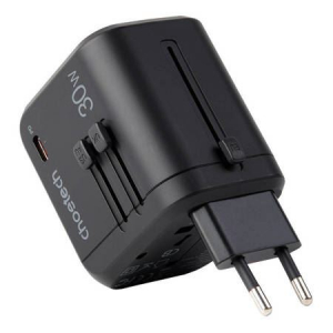 Choetech PD5008 utazó hálózati töltő 3xUSB-A 1xUSB-30W fekete