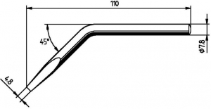 Ersa 0082JD/SB forrasztóhegy, véső forma hajlított 4.80 mm
