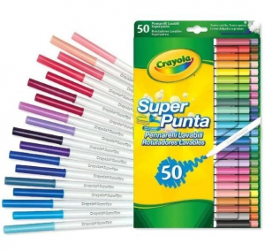 Crayola: Vékonyan és vastagon fogó lemosható filctoll készlet 50 db (7555)