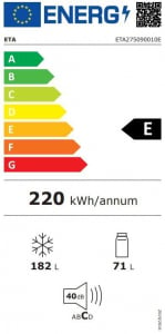 Eta 275090010E alulfagyasztós hűtőszekrény