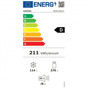 Samsung RB38C7B6D22/EF alulfagyasztós hűtőszekrény fekete