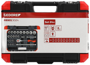 Gedore RED R69013024 3300056 dugókulcs betét készlet, 24 részes