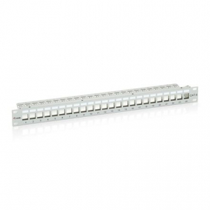 Equip Keystone Patch Panel 24 port Cat6 1U árnyékolt szürke (767124)