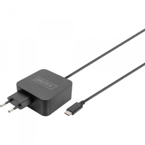 Digitus Univerz&aacute;lis laptop t&ouml;ltő USB-C 65W fekete (DA-10071)