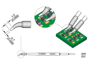 JBC Tools C120004 kiforraszt&oacute;hegy, hajl&iacute;tott 0.7 mm