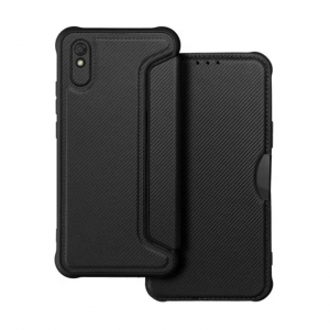 Gigapack Xiaomi Redmi 9A (Redmi 9 AT) karbon mintás fliptok fekete (GP-129154)