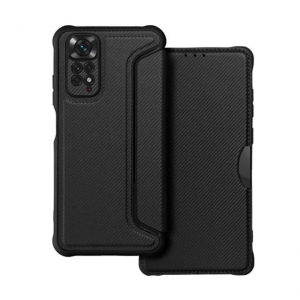 Gigapack Xiaomi Redmi Note 11 4G (Redmi Note 11S) karbon mintás fliptok fekete (GP-129160)