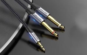 Vention 3,5 mm mini jack - 2x 6.5 mm jack kábel 1.5m (BARHG)
