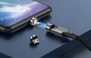Vention 2az1-ben USB-A / USB-C / Micro-USB mágneses kábel 0.5m szürke (CQXHD)