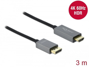 Delock Aktív DisplayPort 1.4 - HDMI kábel 4K 60 Hz (HDR) 3 m (85930)