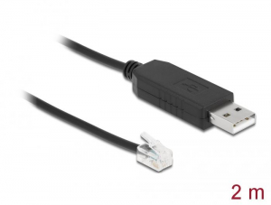 Delock Meade Autostar USB-A és soros RS-232 RJ10 közötti ESD védelemmel 2 m adapterkábel (66738)