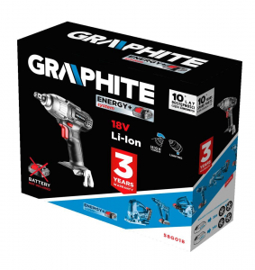 Graphite 58G018 akkus ütvecsavarozó 1/2" Energy+ 18V, akku nélkül
