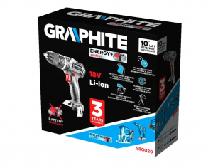 Graphite 58G020 akkus szénkefementes fúró, csavarozó, ütvefúró Energy+ 18V, akku nélkül