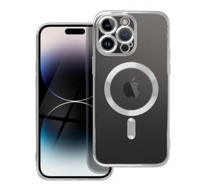 Electro Mag Apple iPhone 14 Pro Max MagSafe szilikon tok ezüst (74787)