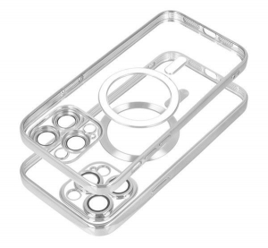 Electro Mag Apple iPhone 14 Pro Max MagSafe szilikon tok ezüst (74787)