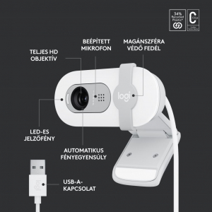 Logitech Brio 100 Full HD webkamera fehér (960-001617)