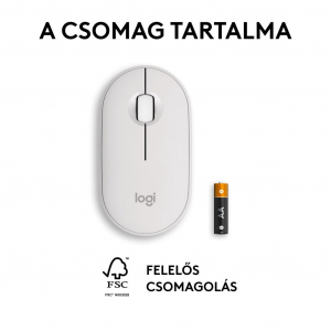 Logitech M350s Pebble 2 vezeték nélküli egér fehér (910-007013)