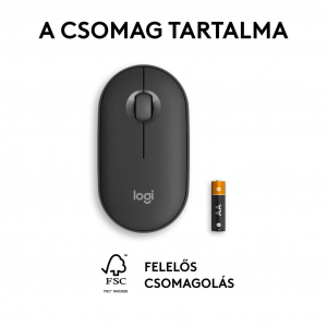 Logitech M350s Pebble 2 vezeték nélküli bluetooth egér graphite (910-007015)