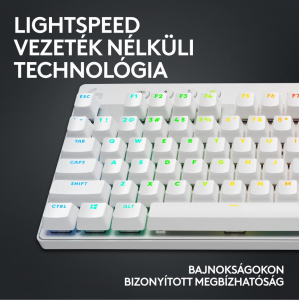 Logitech G PRO X TKL LIGHTSPEED Tactile mechanikus Gaming US INTL billentyűzet fehér (920-012148)