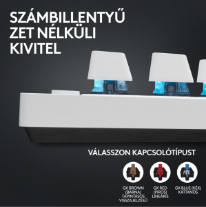 Logitech G PRO X TKL LIGHTSPEED Tactile mechanikus Gaming US INTL billentyűzet fehér (920-012148)