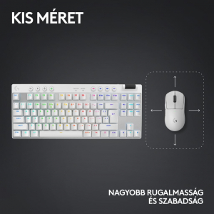 Logitech G PRO X TKL LIGHTSPEED Tactile mechanikus Gaming US INTL billentyűzet fehér (920-012148)