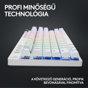 Logitech G PRO X TKL LIGHTSPEED Tactile mechanikus Gaming US INTL billentyűzet fehér (920-012148)