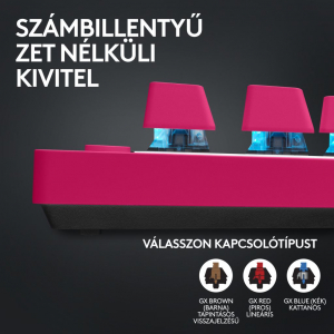 Logitech G PRO X TKL LIGHTSPEED Tactile mechanikus Gaming US INTL billentyűzet magenta (920-012159)