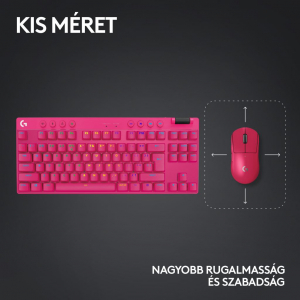 Logitech G PRO X TKL LIGHTSPEED Tactile mechanikus Gaming US INTL billentyűzet magenta (920-012159)