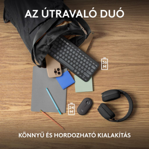 Logitech Pebble 2 Combo vezeték nélküli billentyűzet és egér kombó, bluetooth US INTL grafit (920-012239)