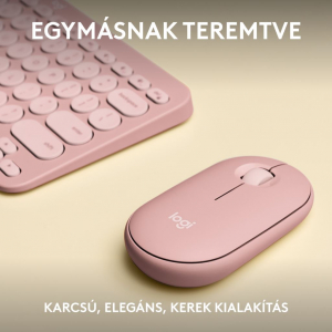 Logitech Pebble 2 Combo vezeték nélküli billentyűzet és egér kombó, bluetooth US INTL rose (920-012241)