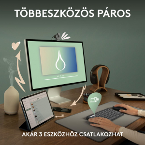 Logitech Pebble 2 Combo vezeték nélküli billentyűzet és egér kombó, bluetooth US INTL rose (920-012241)