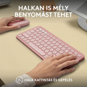 Logitech Pebble 2 Combo vezeték nélküli billentyűzet és egér kombó, bluetooth US INTL rose (920-012241)
