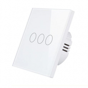 SmartWise Z3-LS Zigbee érintős 3 gombos okos villanykapcsoló, csak fázis fehér (SMW-KAP-Z3LSW-ZB)