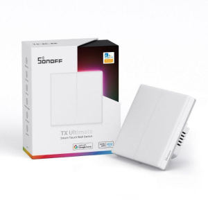 Sonoff TX Ultimate T5 EU 2C WiFi + eWeLink-Remote (Bluetooth), teljes felületén érintőkapcsolós, két áramkörös okos villanykapcsoló (SON-KAP-TXT52)