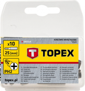 Topex csavarhúzó bit PH2, 10db.(39D314)