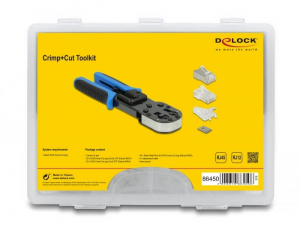 Delock RJ45 krimpelő + vágó eszközkészlet (86450)